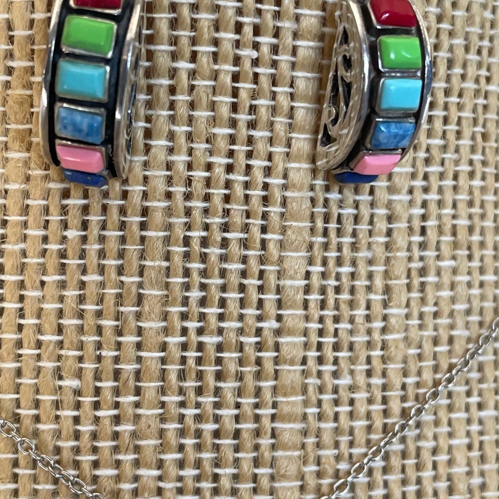 Silver 925 Multicolor Stone Set - image 3